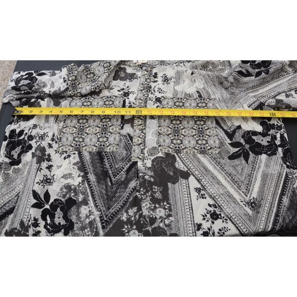 Fig and Flower PLUS 2X Flowy Artsy 3/4 Sleeve Tunic Top Blouse Boho Floral - Picture 4 of 6